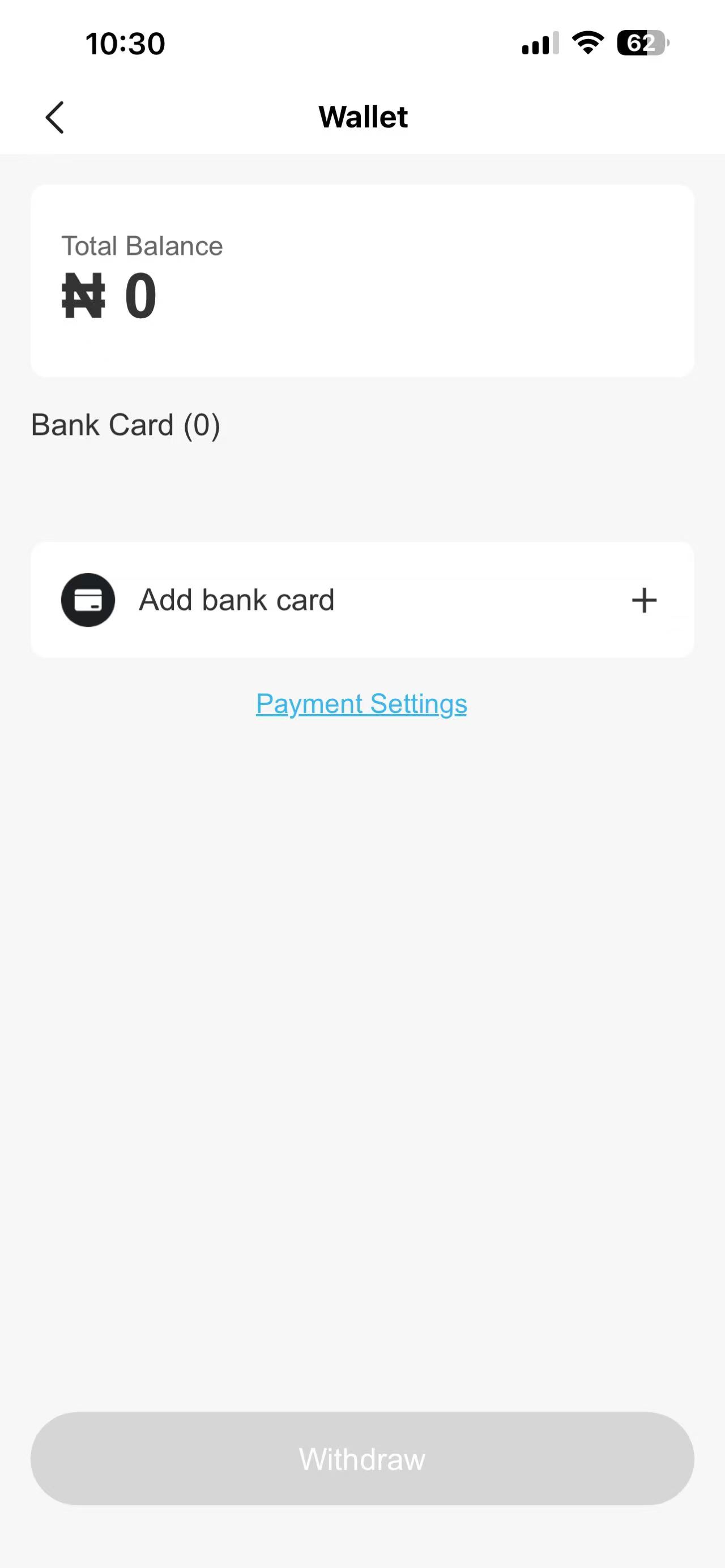 Svelox wallet screen